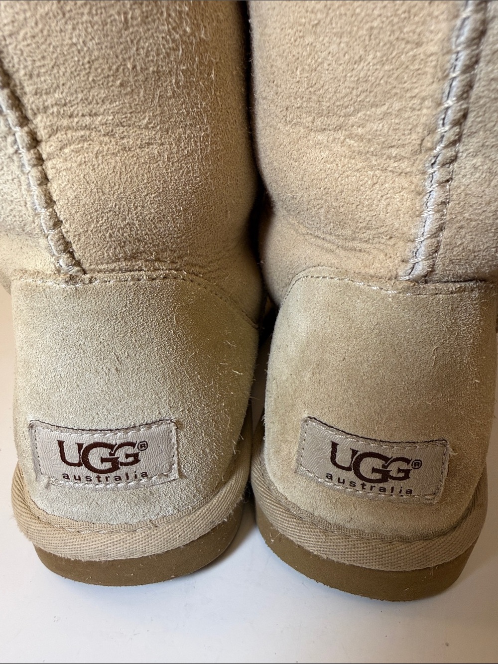UGG Tall Suede Shearling-Lined Boots in Sand - Size 9 - Picture 6 of 9
